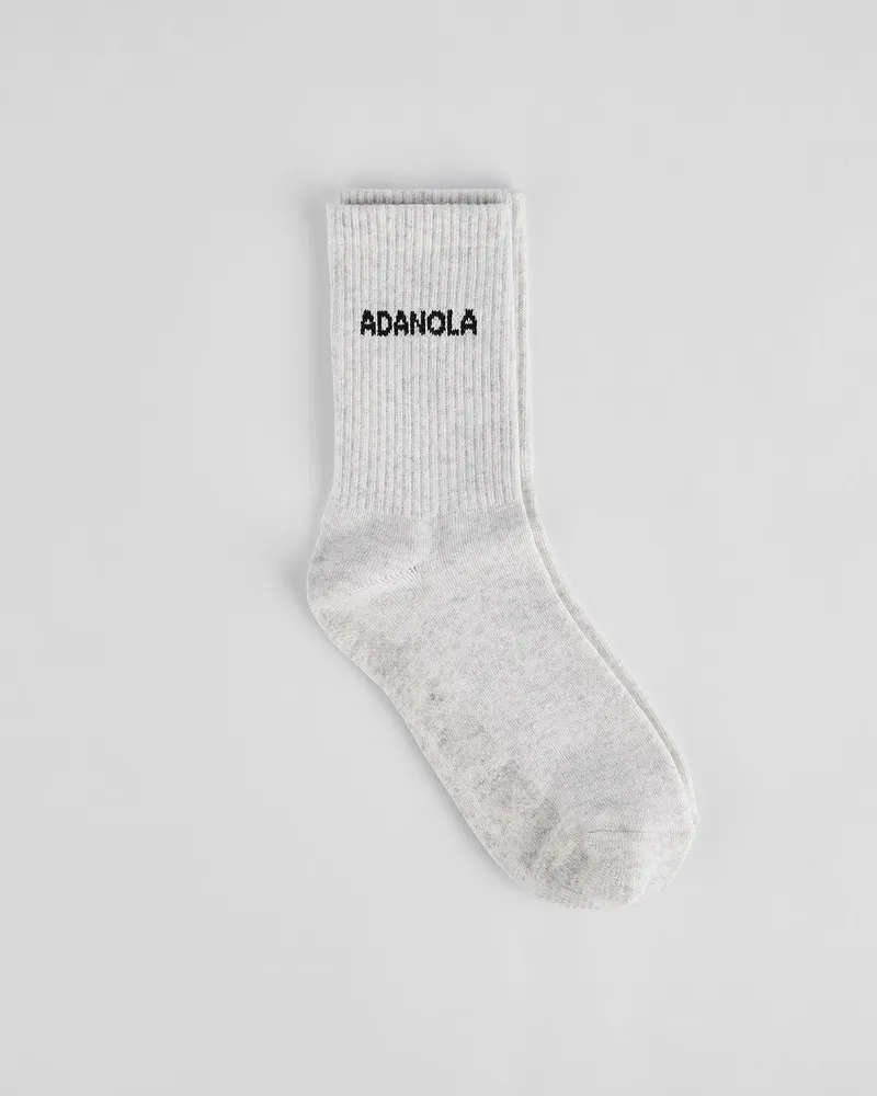 Adanola Pilates Grip Socks - šviesiai Pilkas Melange