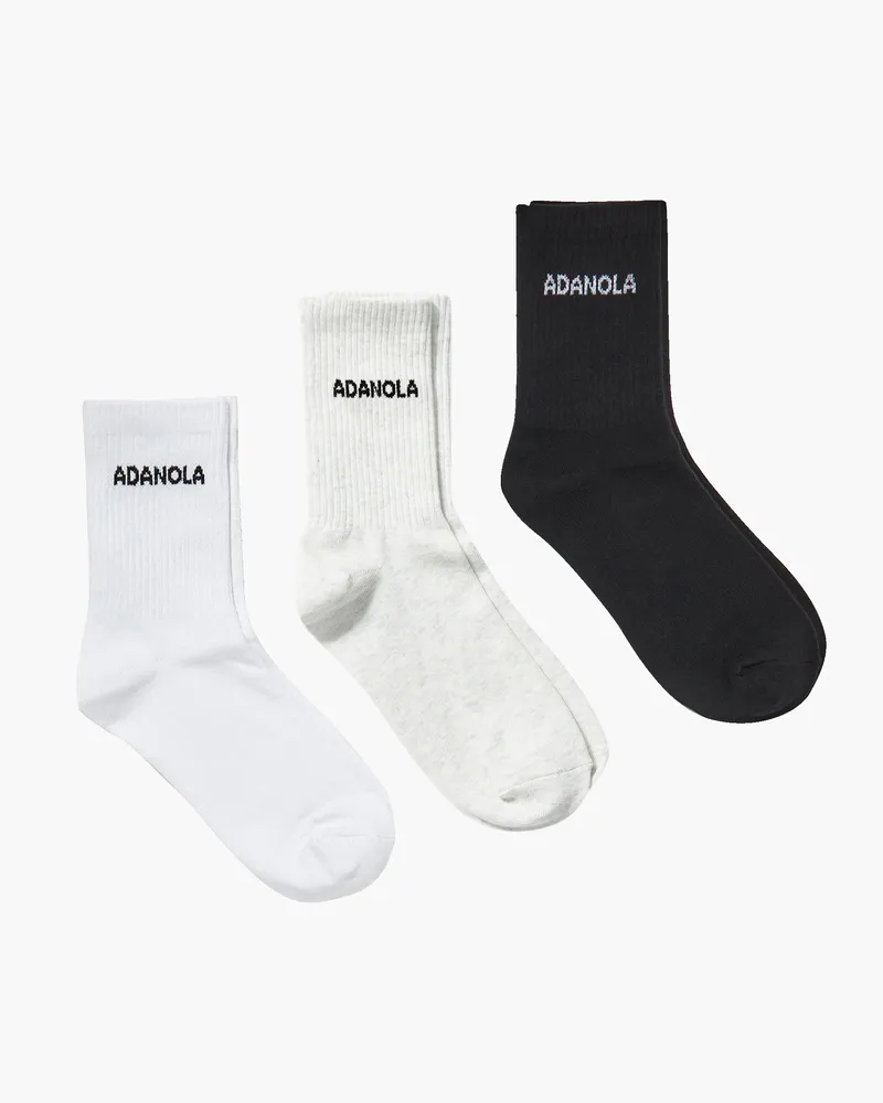 Adanola 3 Pack Socks - White, Black, Grey