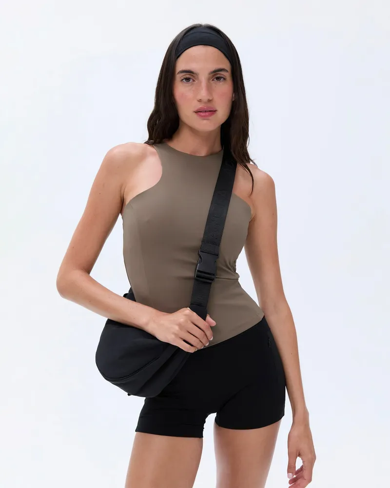 Adanola Branded Strap Crossbody Bag - Black