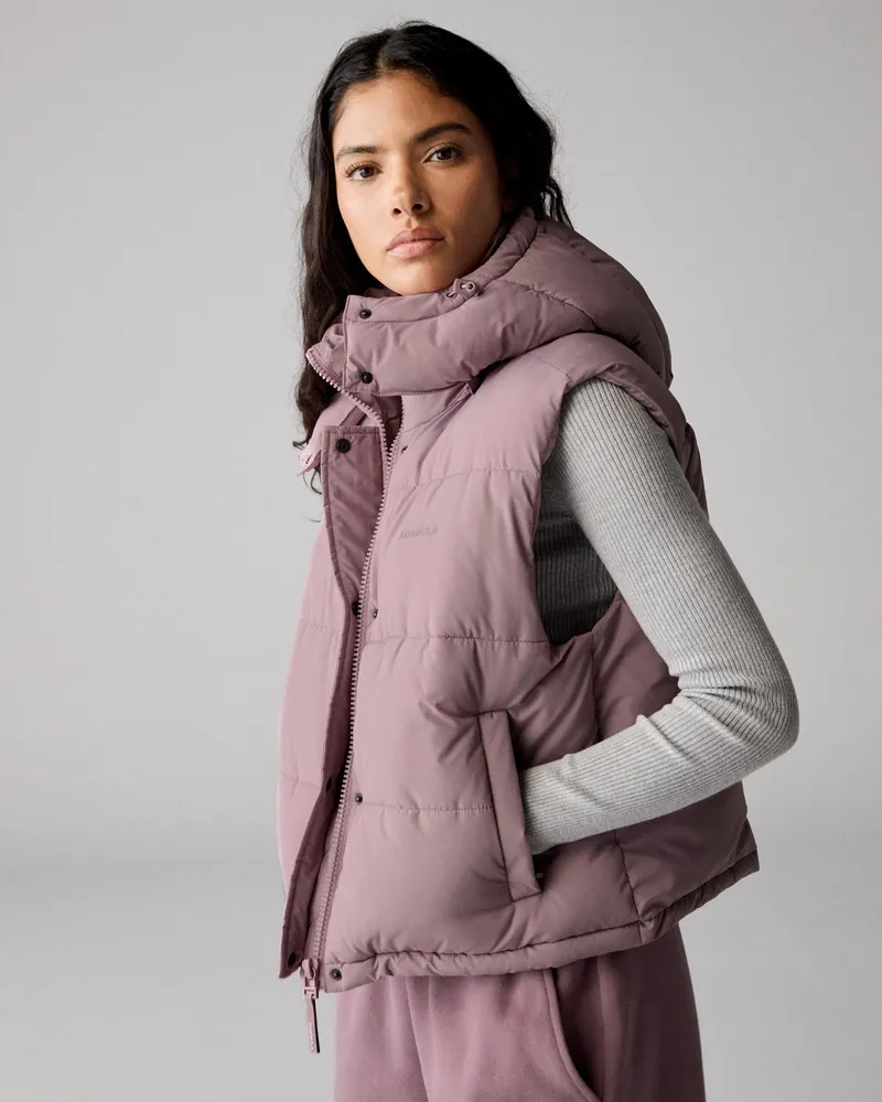Adanola Hooded Puffer Gilet - Dusk Purple
