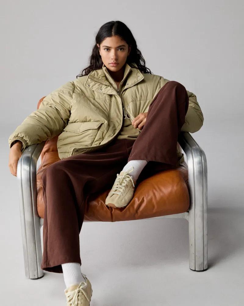 Adanola Funnel Neck Puffer Jacket - Pistachio Green