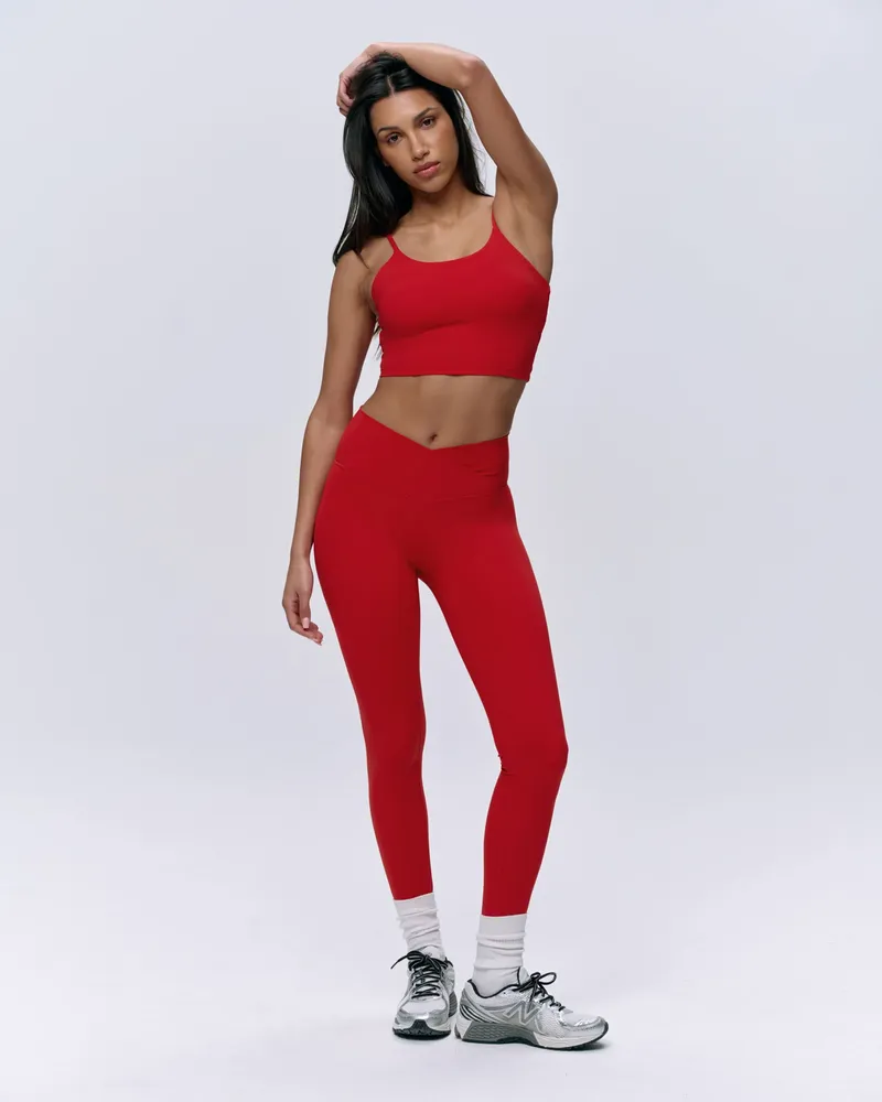 Adanola Ultimate Wrap Over Legging - Classic Red