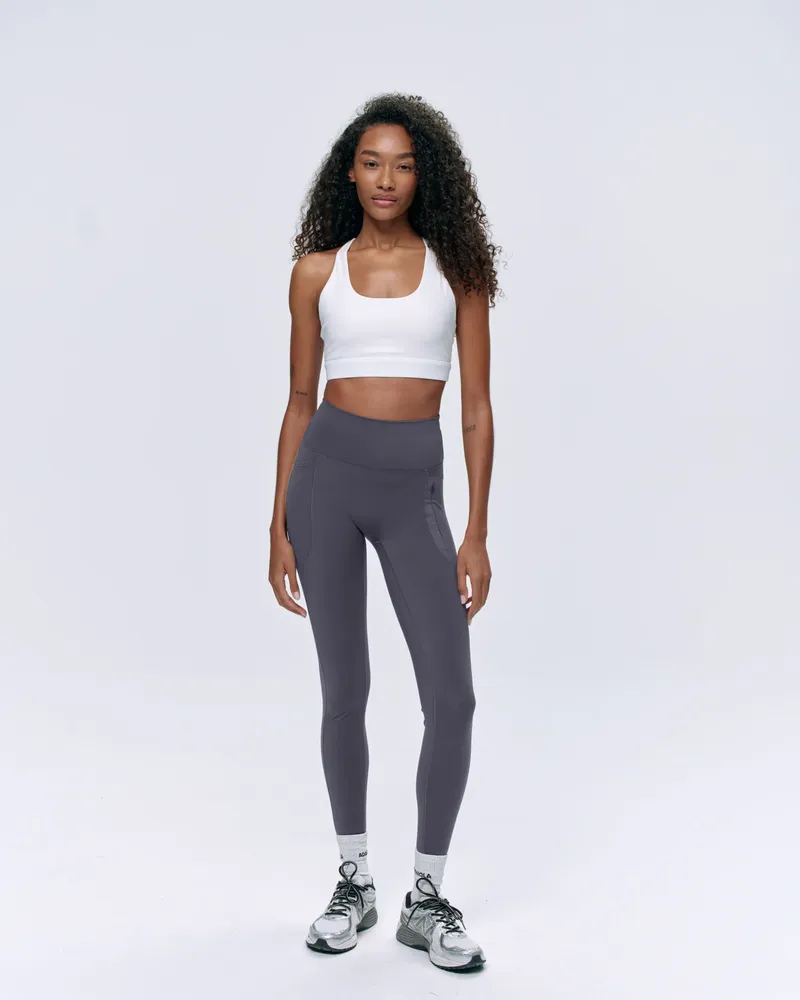 Adanola Ultimate Varrás Részletes Cipzáras Zsebes Leggings - Sötétszürke