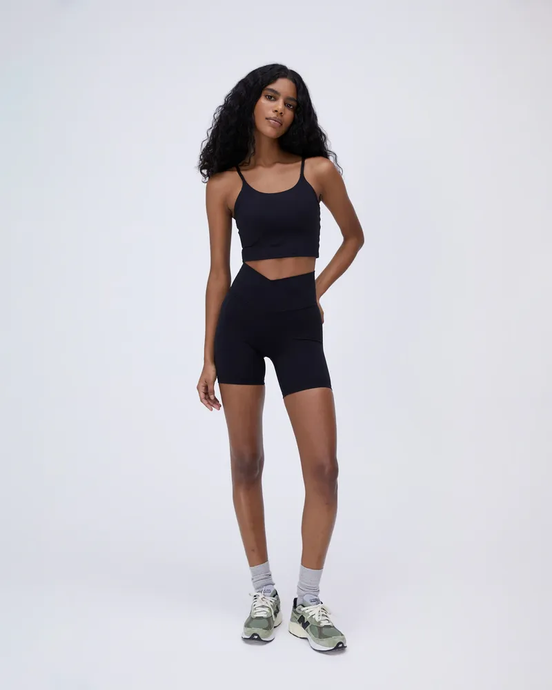 Adanola Ultimate Wrap Over Crop Shorts - Black