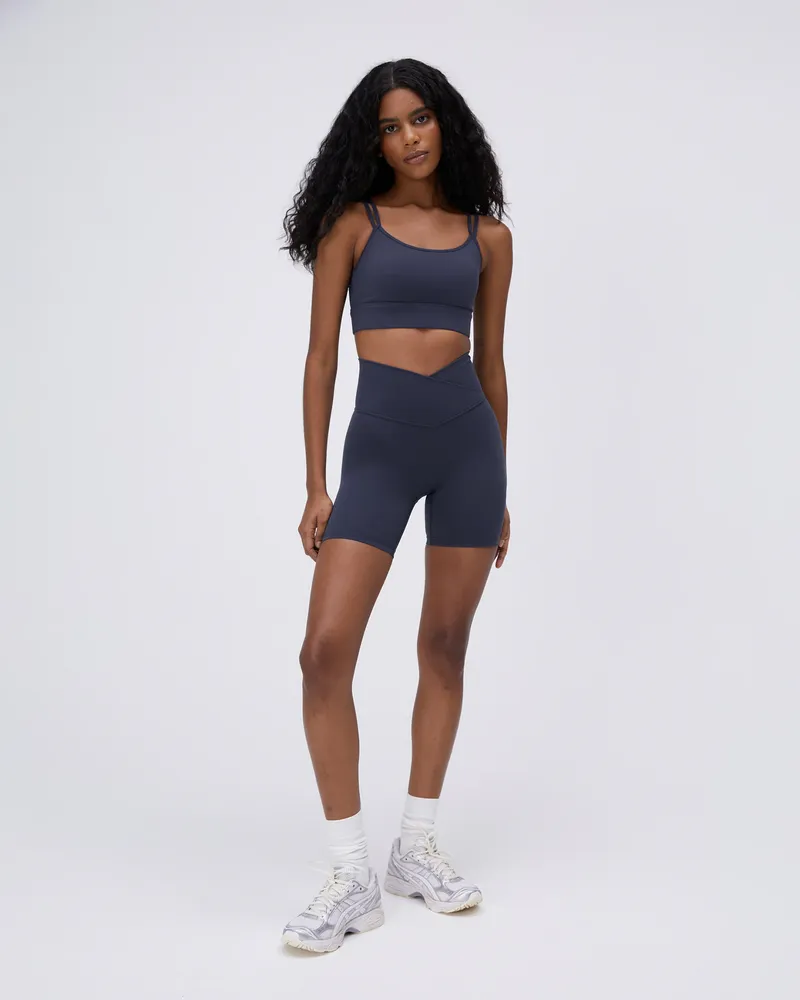 Adanola Ultimate Wrap Over Crop Shorts - Midnight Blue