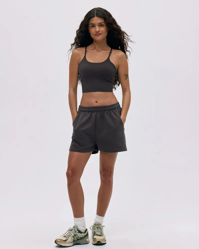 Adanola Branded Sweat Shorts - Coffee Bean