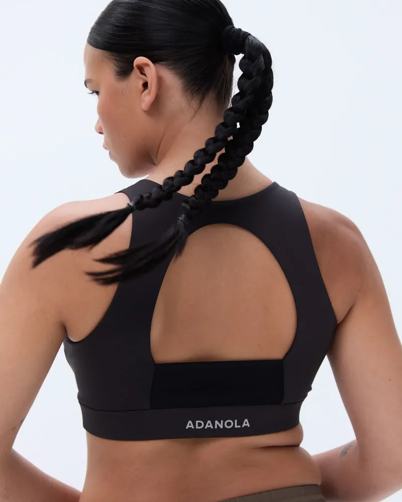 Adanola Mesh Open Back Bra - Black