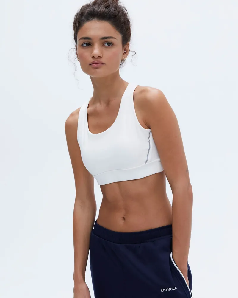 Adanola Mesh Open Back Bra - Marshmallow White