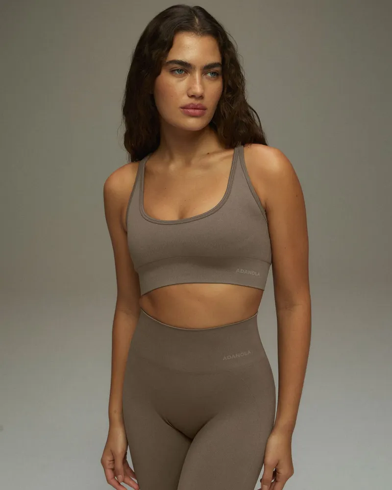 Adanola Seamless Racer Adjustable Bra - Cocoa Brown