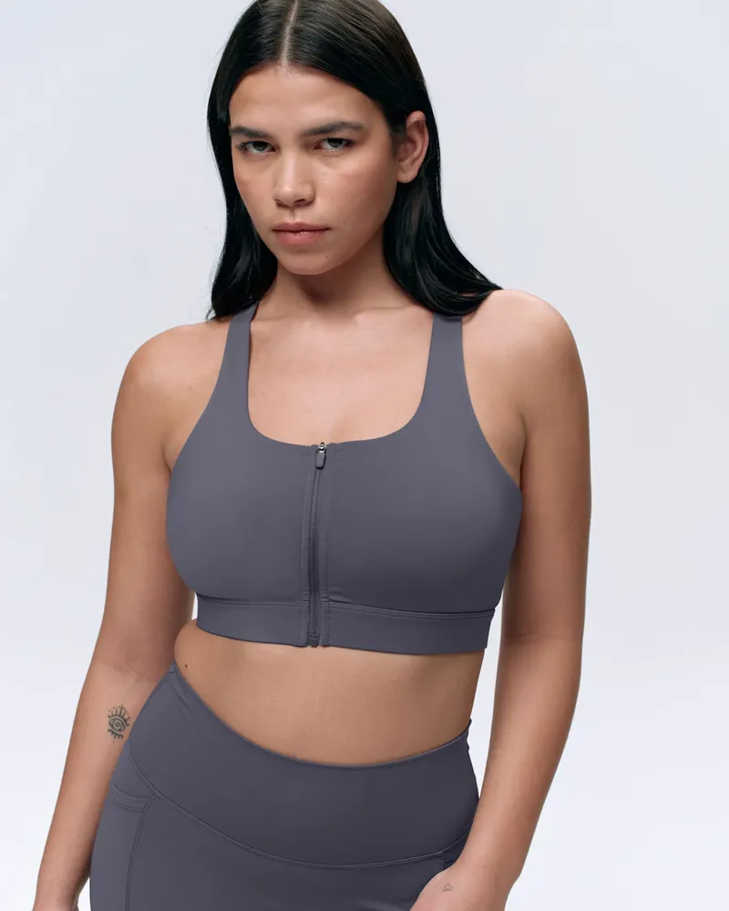 Adanola Ultimate Zip Front Bra - Dark Grey