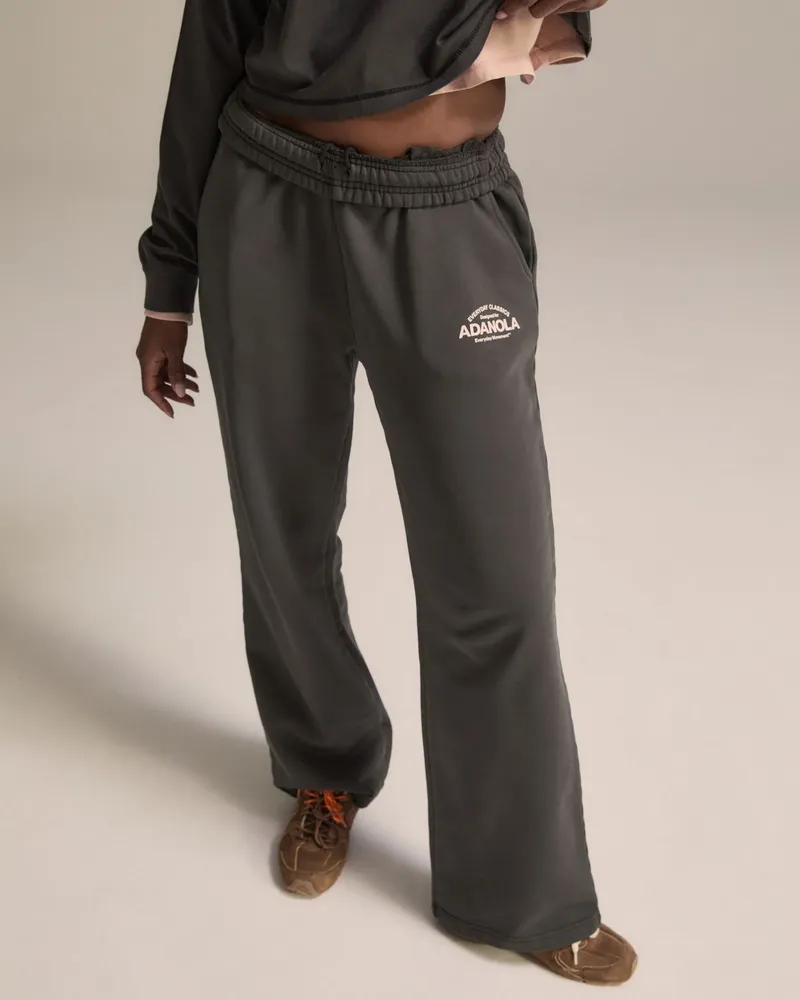 Adanola Classics Straight Leg Sweatpants - Charcoal Grey/Blush Pink