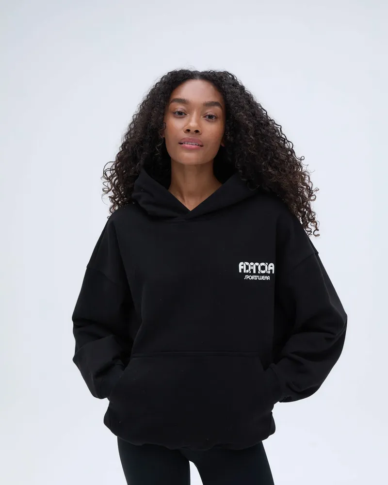 Adanola Sportswear Oversized Hoodie - Black/Marshmallow White