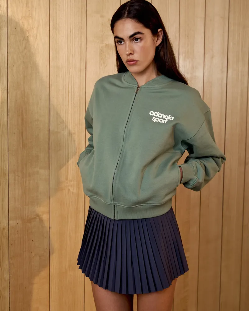 Adanola AS Bold Oversized Full Zip Sweatshirt - Eden Green/Marshmallow White