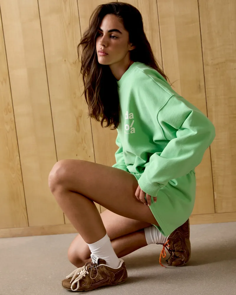 Adanola Ace Oversized Sweatshirt - Kiwi Green/Marshmallow White
