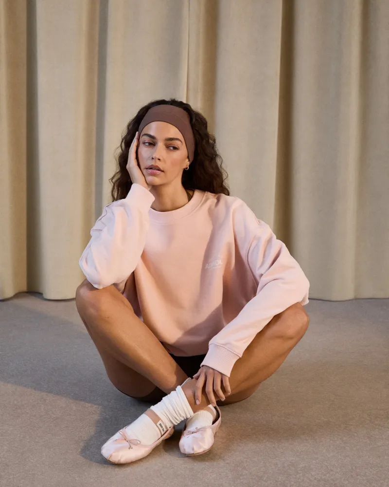 Adanola Classics Oversized Sweatshirt - Blush Pink/Marshmallow White