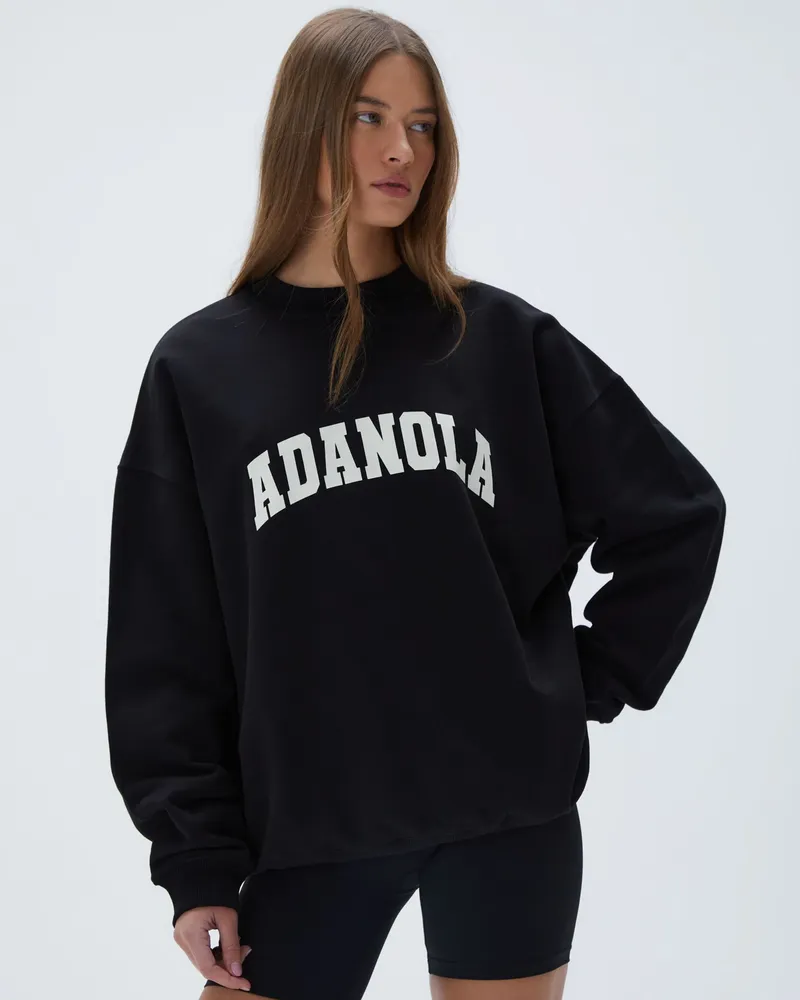Adanola Varsity Oversized Sweatshirt - Black