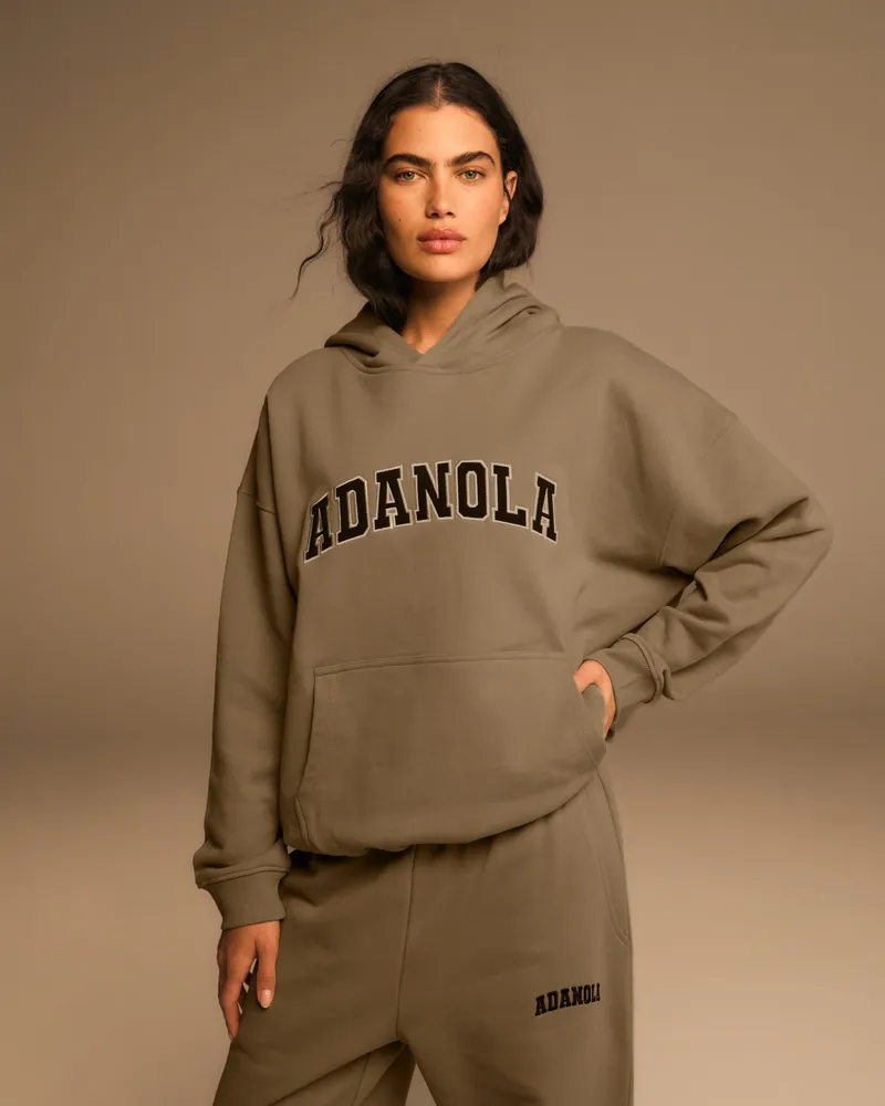 Adanola Varsity Oversized Hoodie - Clay Beige