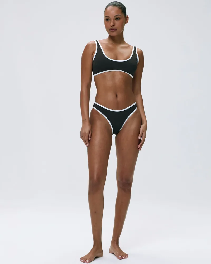 Adanola Contrast Bikini Bottom - Coffee Bean/Marshmallow White