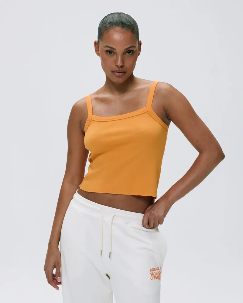 Adanola Rib Wide Binding Baby Tank - Mango Orange