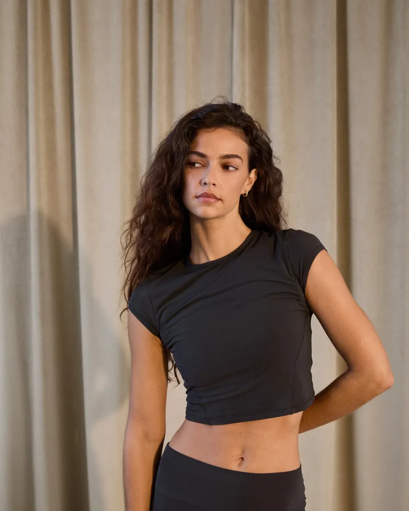 Adanola Soft Touch Cap Sleeve Top - Graphite Grey