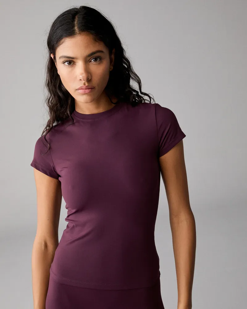 Adanola Ultimate Short Sleeve Top - Dark Cherry