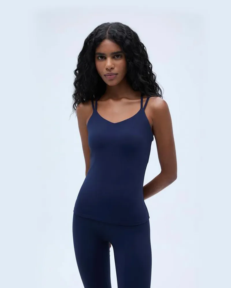 Adanola Ultimate Double Strap Tank Top - Navy Blue