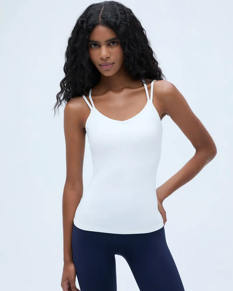 Adanola Ultimate Double Strap Tank Top - White