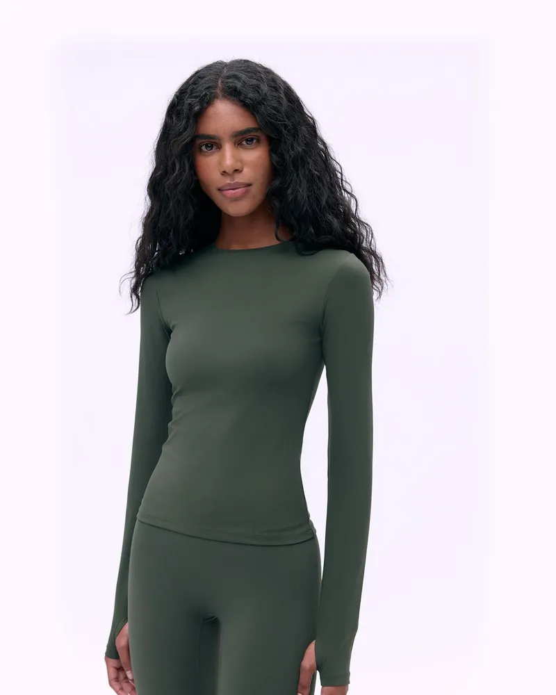 Adanola Ultimate Long Sleeve Top - Dark Olive