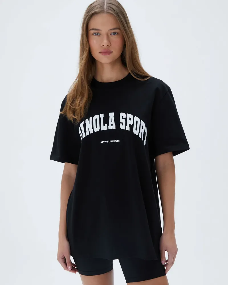 Adanola AS Short Sleeve Oversized T-Shirt - Black