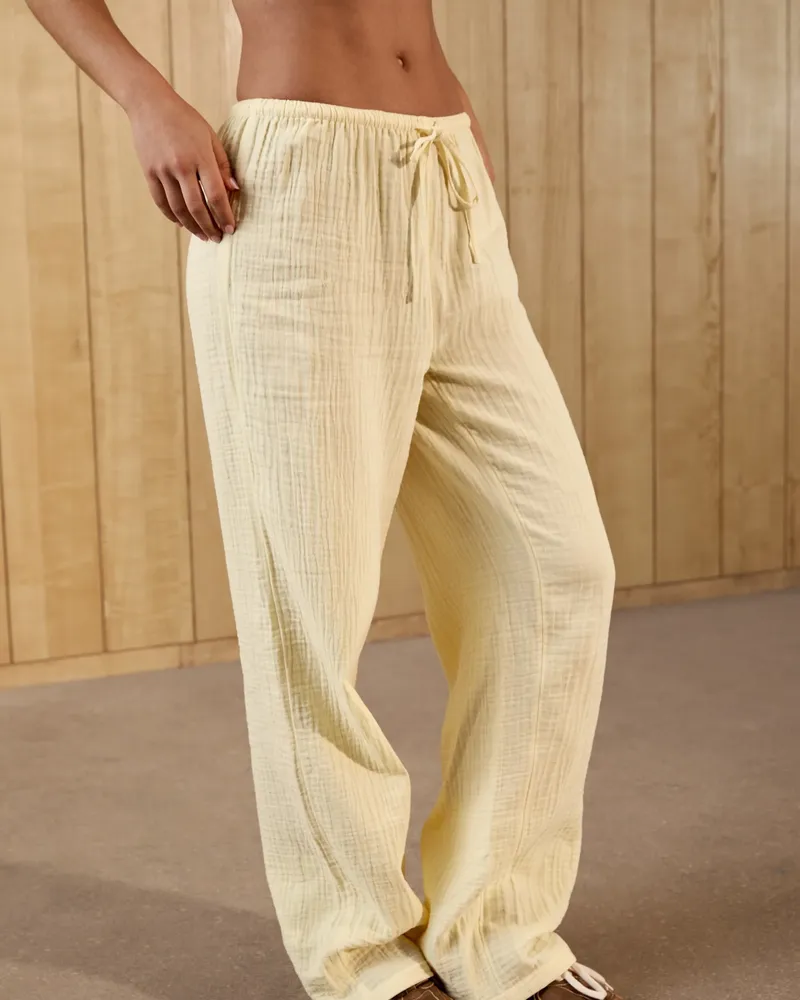 Adanola Cotton Drawstring Pants - Butter Yellow