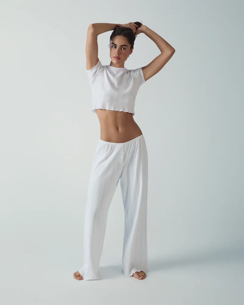 Adanola Pointelle Trouser - White
