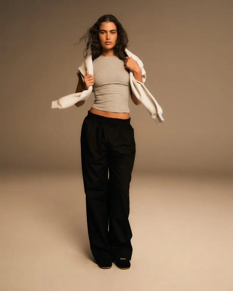 Adanola Cotton Pull on Pants - Black