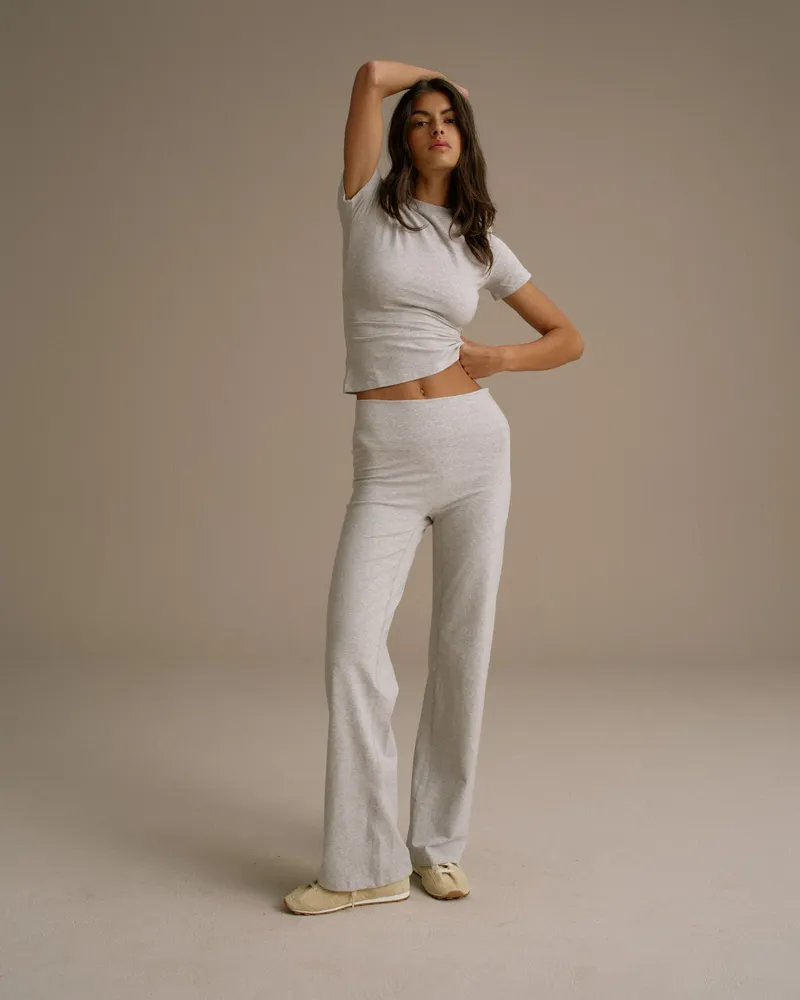 Adanola Cotton Yoga Pant - Grey Melange