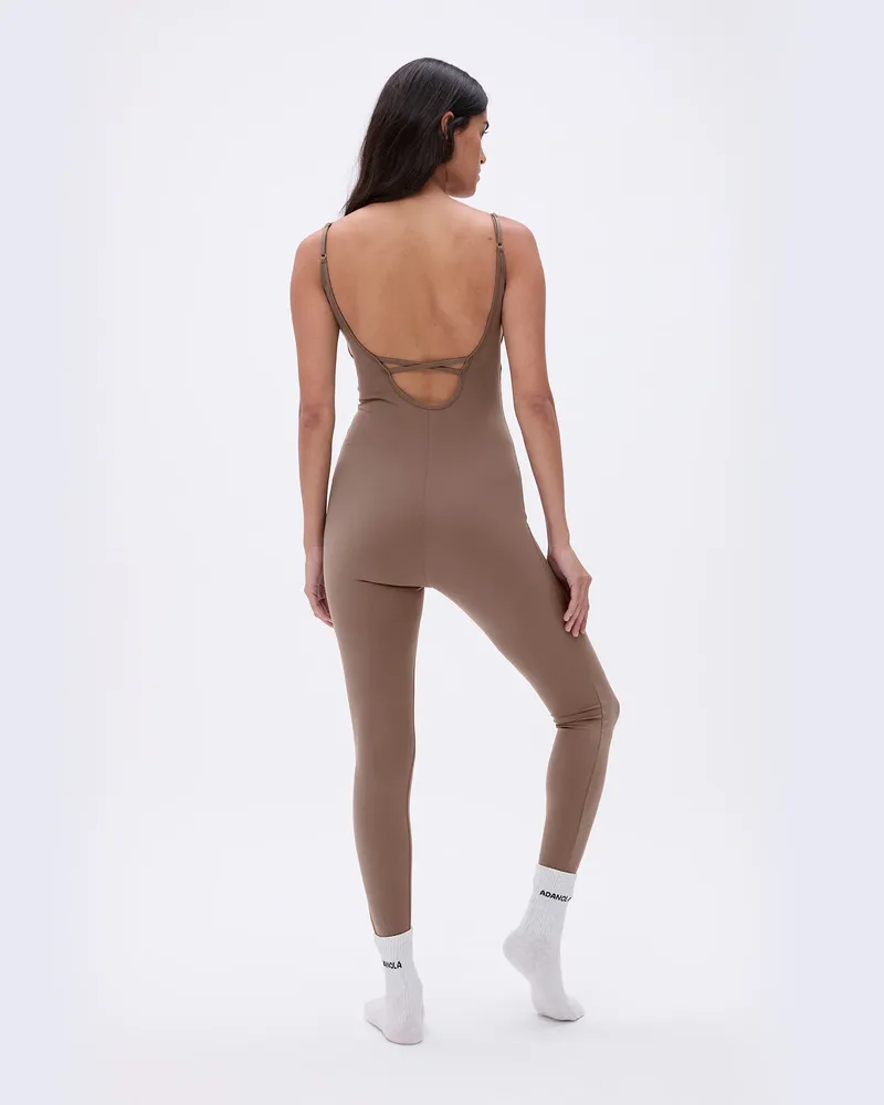 Adanola Ultimate Low Cross Back Unitard - Pebble Brown